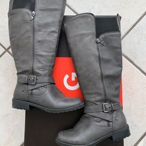 Guess Wide-calf Halsey Knee High Riding Grey Boots